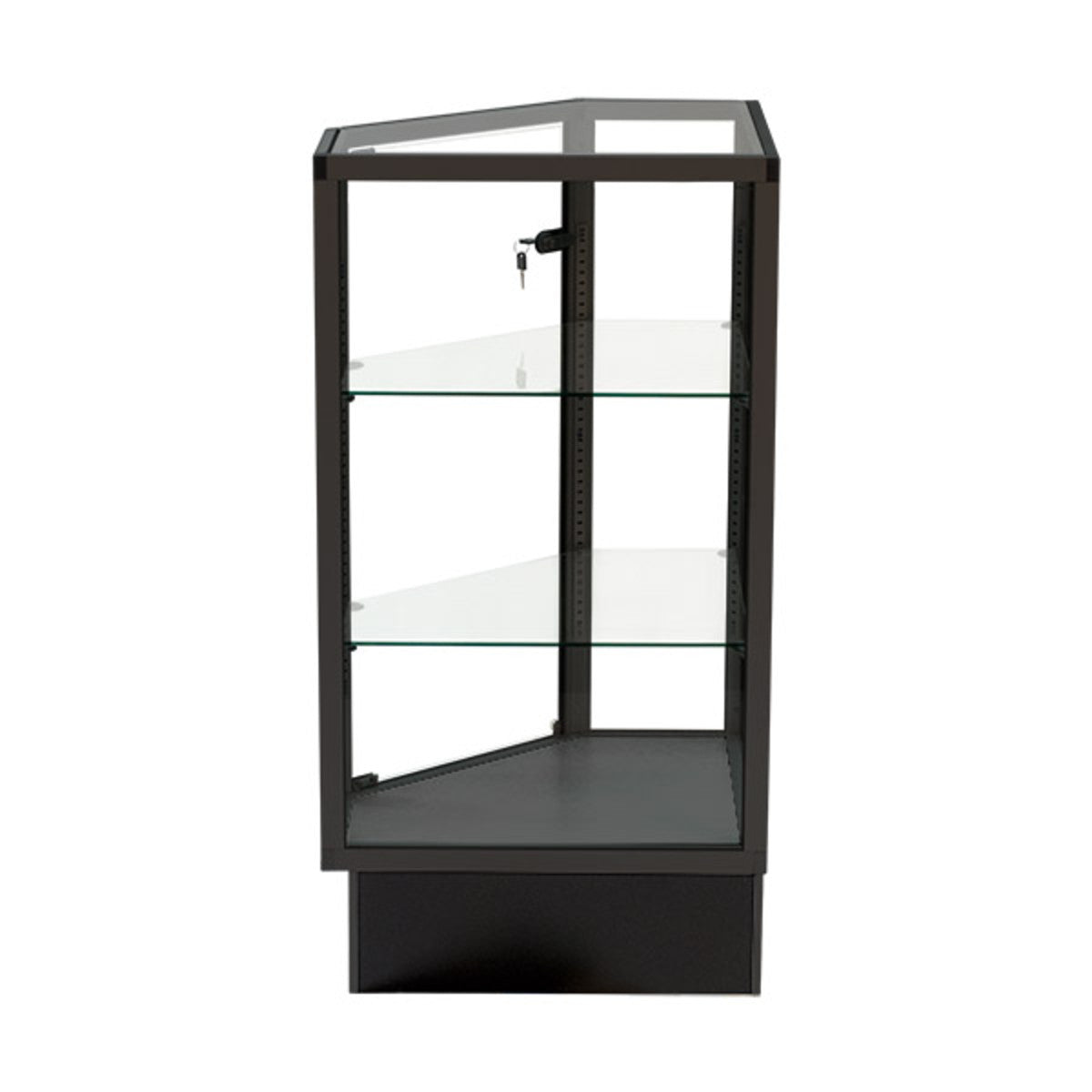 Extra Vision Front Opening Corner Showcase Display Connection