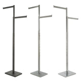 2-Way Garment Rack With Straight Arms-Rectangular Tubing Uprights