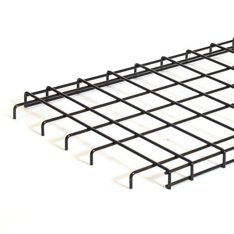Straight Grid Shelf with Downturn Edge - Black