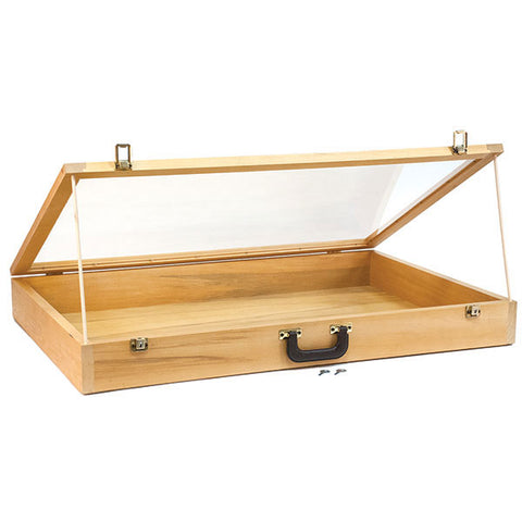 Portable Wood Showcase with Carrying Handle