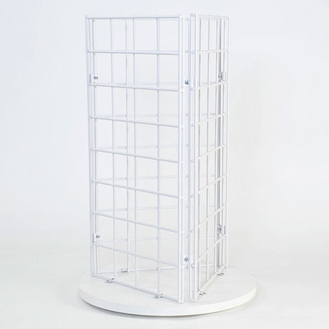 Grid Countertop Spinner Display 3-sided 3"OC - White