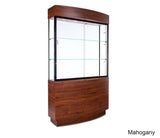 Distinctive Floor Display Case with Curved Cabinet