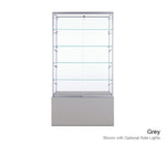 Luminous Floor Display Case with Glass Top and Optional Storage