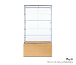 Luminous Floor Display Case with Glass Top and Optional Storage