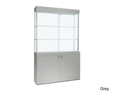 Sleek Glass Display Cabinet with Lights and Bottom Storage