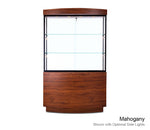 Distinctive Floor Display Case with Curved Cabinet