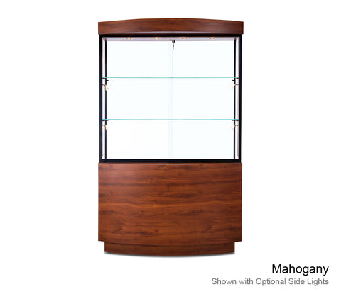 Distinctive Floor Display Case with Curved Cabinet