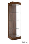 Contemporary Floating Shelves Tower Showcase with Sliding Door
