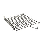Sloping Shelf With Lip-1/8" Dia Wire for Grid Panels-22-1/2"L X 14"D with a 3" lip