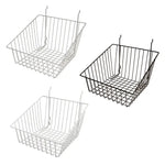 Sloping Basket Front Fits Slatwall, Grid, Pegboard-12"W X 12"D X 8"H