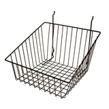 Sloping Basket Front Fits Slatwall, Grid, Pegboard-12"W X 12"D X 8"H
