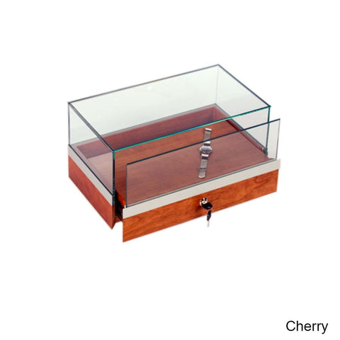 Splendid Wood Countertop Display Case with Locking Pullout Deck