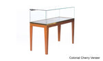 Refined Sit-Down Wood Counter Display Case with Tapered Legs